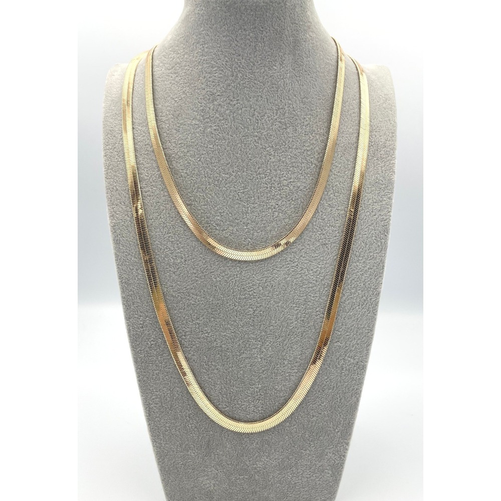 Off Park Collection Herringbone Necklace Women OS Gold Long Layered Flat Chain